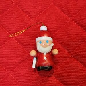 Festive Wooden Santa Claus Ornament